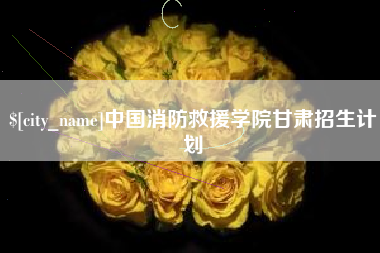 曲靖中国消防救援学院甘肃招生计划