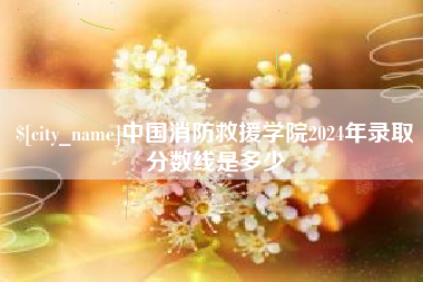 曲靖中国消防救援学院2024年录取分数线是多少