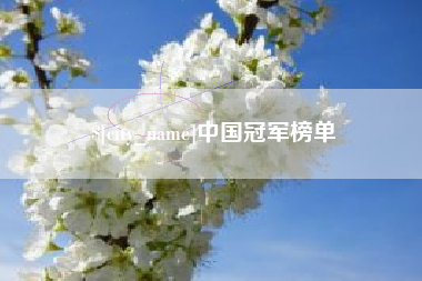 曲靖中国冠军榜单